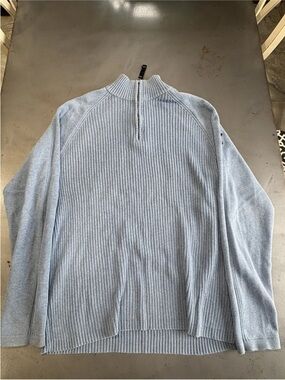 Nautica Jeans Co Y2K Ribbed Quarter Zip Sweater BlueMen's XL Pullover